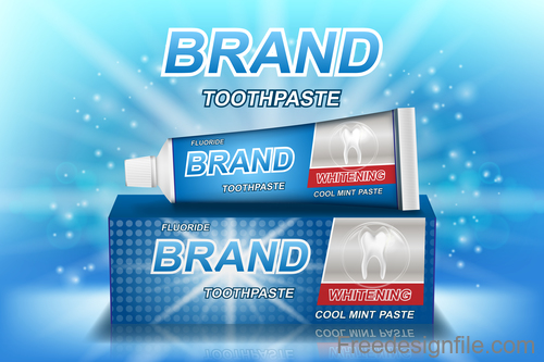 Toothpaste poster template design vector 02