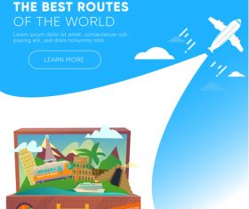 Travel best routes of the world design vectors 01
