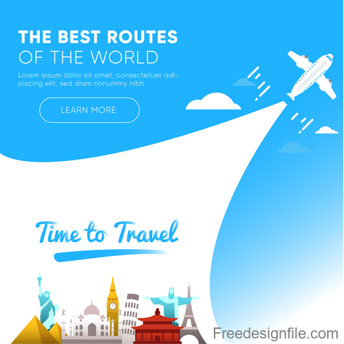 Travel best routes of the world design vectors 02