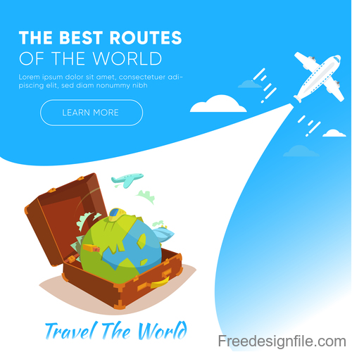 Travel best routes of the world design vectors 03