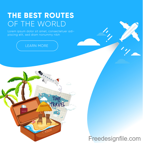 Travel best routes of the world design vectors 06