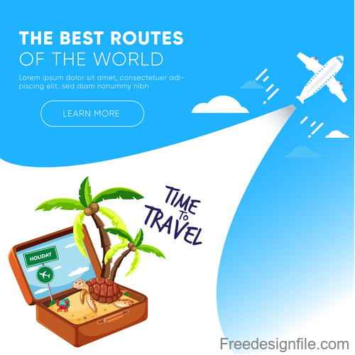 Travel best routes of the world design vectors 08