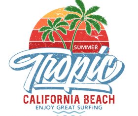 Tropic Summer Logo design vector