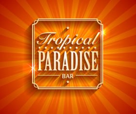 Tropical paradise logo design vector