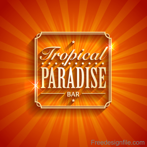 Tropical paradise logo design vector