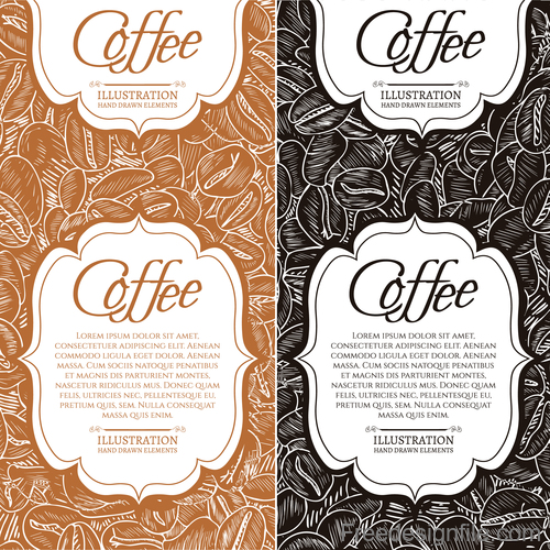 Two coffee banners template vectors
