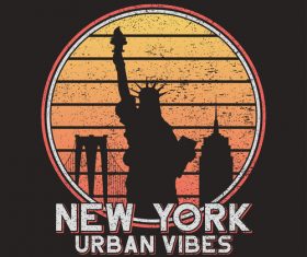 Urban vibe tee logo for t-shirt design vector