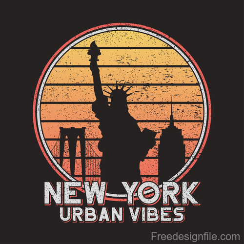Urban vibe tee logo for t-shirt design vector