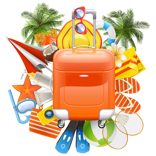 Vector Beach Accessories with Rolling Bag