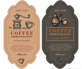 Vintage coffee labels template vector design