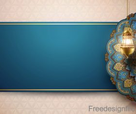 Vintage decor with Eid mubarak ornate background vector 05