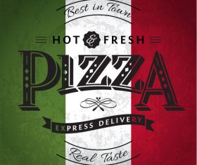 Vintage pizza backgorund template vector