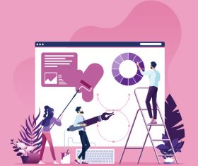 Web design process concept vector