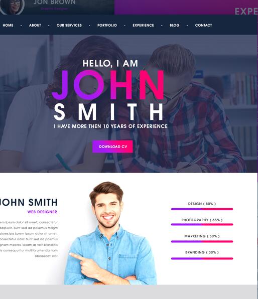 Website Page Template PSD Design free download