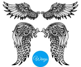 Wings vintage decorative design vector