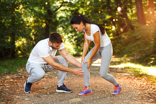 Young couple together outdoors sport Stock Photo 04