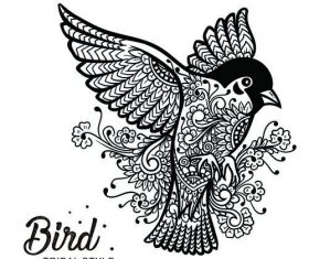 bird head tribal style Hand drawn vector