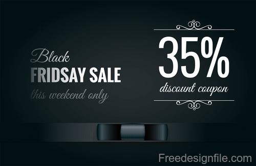 black friday sale background with elegant bow vector