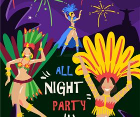 brazil carnival poster template vector
