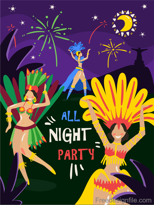 brazil carnival poster template vector