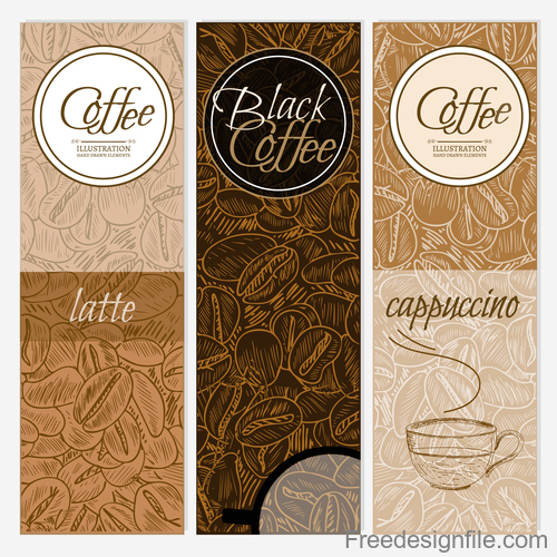 coffee latte banners vector 01