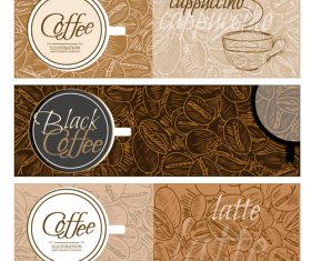 coffee latte banners vector 02