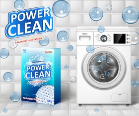 laundry detergent poster template vectors design