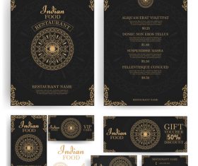 luxury menu temlate with retro card vector 01