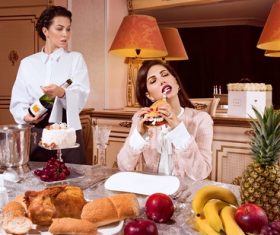 luxury women humor Stock Photo