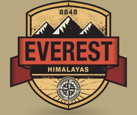 mountain retro labels design vector