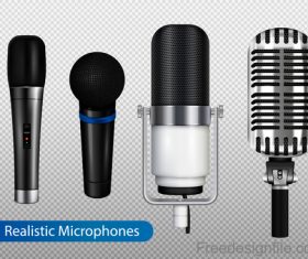 profesional microphone realistic set vector