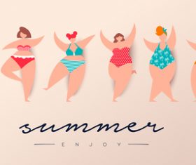 summer womens swinsuit background vector 01