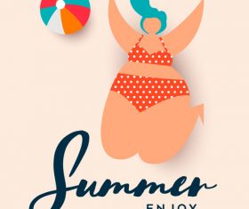 summer womens swinsuit background vector 03