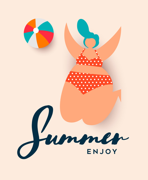 summer womens swinsuit background vector 03
