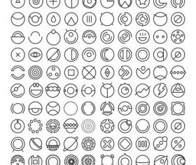 100 Round Icons vector