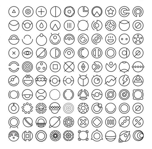 100 Round Icons vector