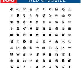 100 universal Icon Set Vector