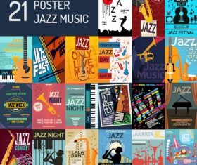 21 Kind Jazz music poster template vector