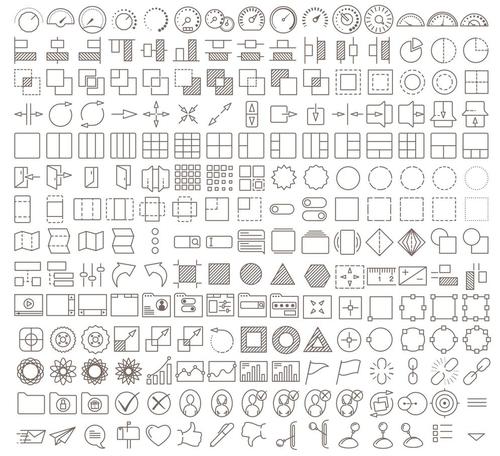210 UX UI ICONS vector