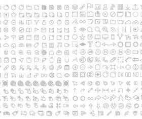 300 UI UX icons white vector