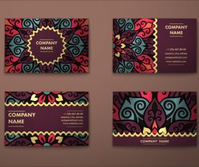 4 types of Ethnic Ornaments cards vector