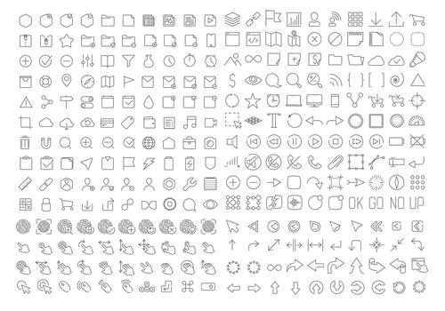 480 UI UX icons vector