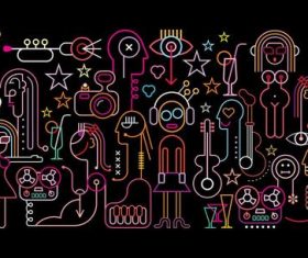 Abstract Cocktail party on black vector