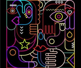 Abstract art neon vector
