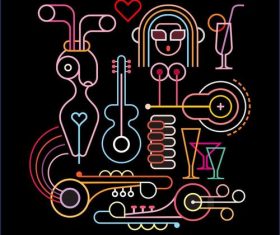 Abstract cabaret art vector