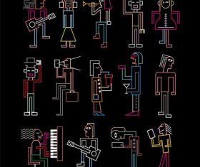 Abstract character neon party vector