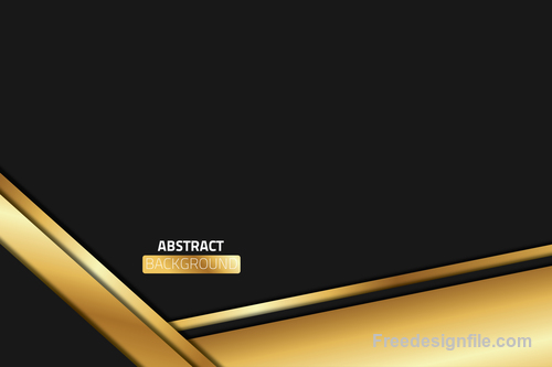 Abstract gold with black metal background vector