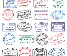 Access passport stamp vectors