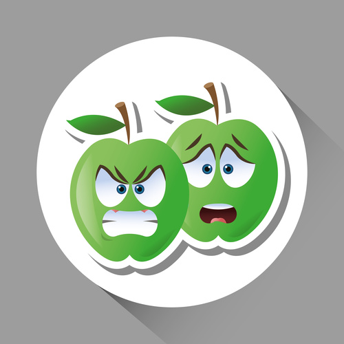 Apple emoticon icon vector