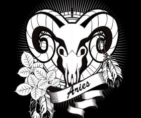 Aries silhouette sign vector